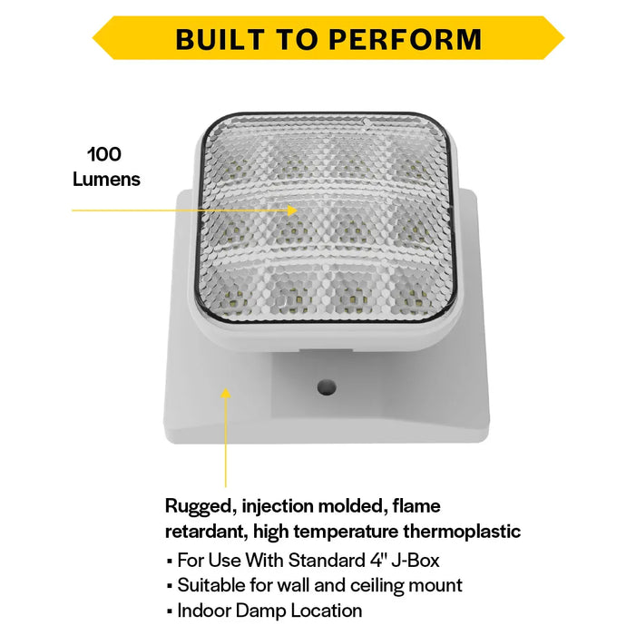 Halco EMG-RH-1-IND-SQ-WH Remote Head Indoor Single Square White 1W LED 3.6-15VDC Input (98053)