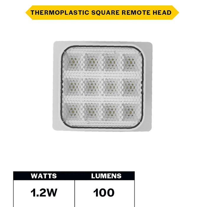 Halco EMG-RH-1-IND-SQ-WH Remote Head Indoor Single Square White 1W LED 3.6-15VDC Input (98053)