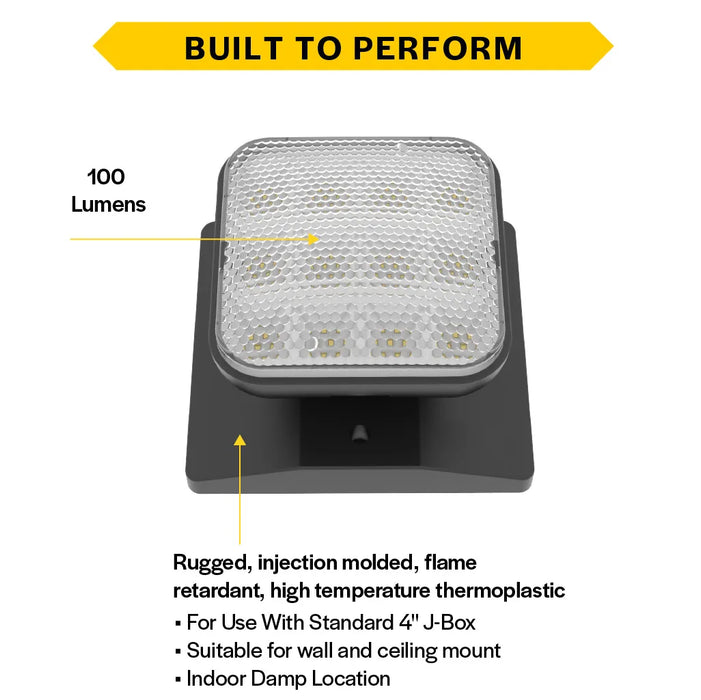 Halco EMG-RH-1-IND-SQ-BK Remote Head Indoor Single Square Black 1W LED 3.6-15VDC Input (98061)
