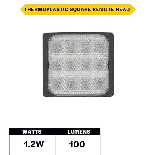 Halco EMG-RH-1-IND-SQ-BK Remote Head Indoor Single Square Black 1W LED 3.6-15VDC Input (98061)
