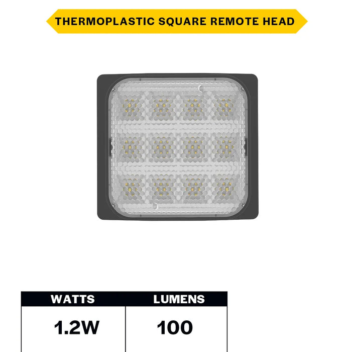Halco EMG-RH-1-IND-SQ-BK Remote Head Indoor Single Square Black 1W LED 3.6-15VDC Input (98061)