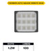 Halco EMG-RH-1-IND-SQ-BK Remote Head Indoor Single Square Black 1W LED 3.6-15VDC Input (98061)