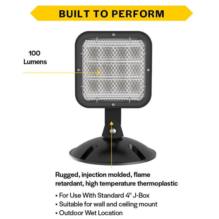 Halco EMG-RH-1-OUT-SQ-BK Remote Head Outdoor Single Square Black 1W LED 3.6-15VDC Input (98065)