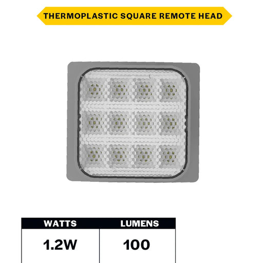 Halco EMG-RH-1-IND-SQ-GY Remote Head Indoor Single Square Gray 1.2W LED 3.6-15VDC Input (98069)