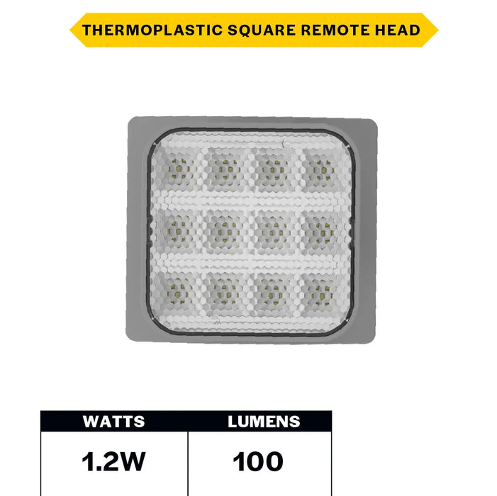 Halco EMG-RH-1-IND-SQ-GY Remote Head Indoor Single Square Gray 1.2W LED 3.6-15VDC Input (98069)