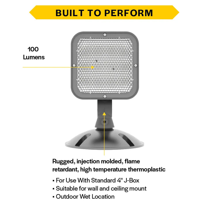 Halco EMG-RH-1-OUT-SQ-GY Remote Head Outdoor Single Square Gray 1.2W LED 3.6-15VDC Input (98073)