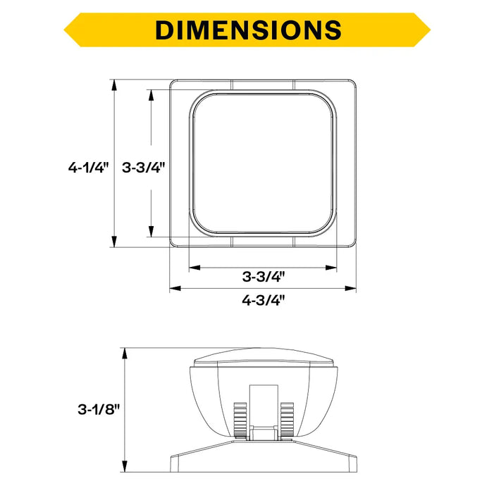 Halco EMG-RH-1-IND-SQ-GY Remote Head Indoor Single Square Gray 1.2W LED 3.6-15VDC Input (98069)