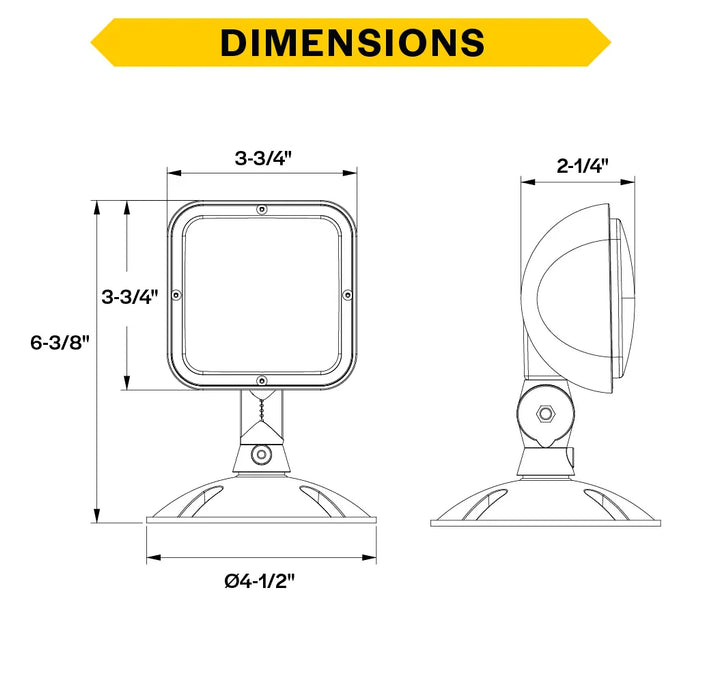 Halco EMG-RH-1-OUT-SQ-WH Remote Head Outdoor Single Square White 1W LED 3.6-15VDC Input (98057)