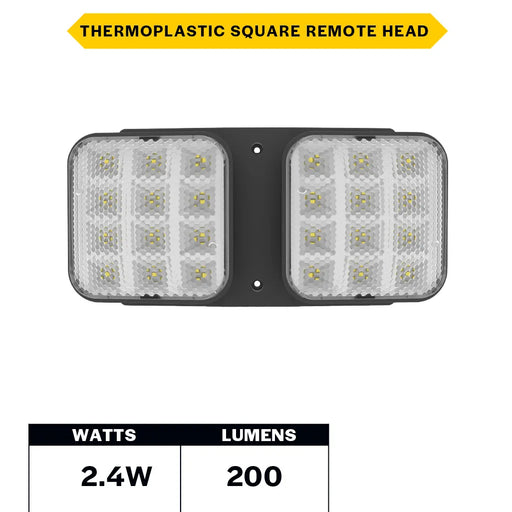 Halco EMG-RH-2-IND-SQ-BK Remote Head Indoor Double Square Black 2W LED 3.6-15VDC Input (98062)
