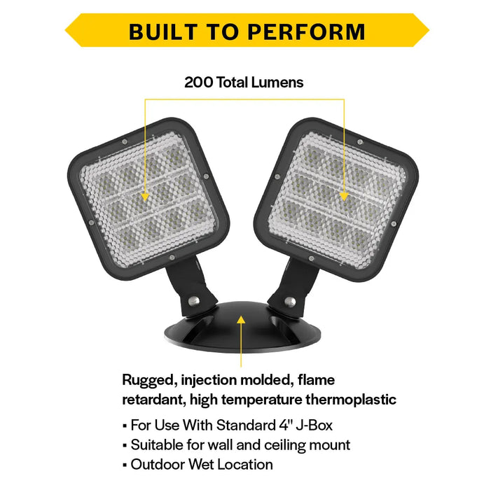 Halco EMG-RH-2-OUT-SQ-BK Remote Head Outdoor Double Square Black 2W LED 3.6-15VDC Input (98066)