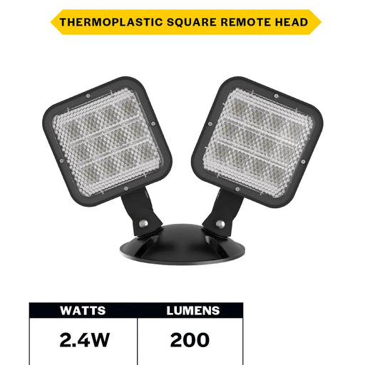 Halco EMG-RH-2-OUT-SQ-BK Remote Head Outdoor Double Square Black 2W LED 3.6-15VDC Input (98066)