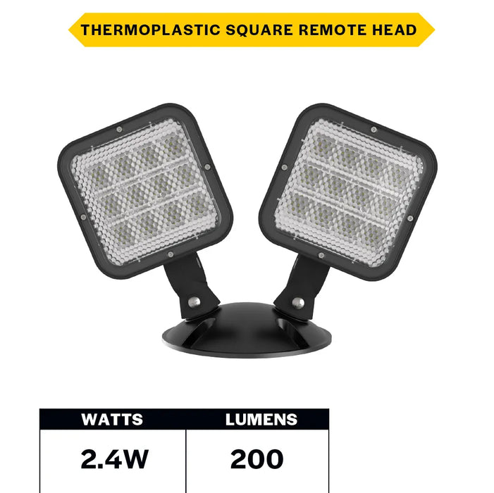 Halco EMG-RH-2-OUT-SQ-BK Remote Head Outdoor Double Square Black 2W LED 3.6-15VDC Input (98066)