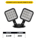 Halco EMG-RH-2-OUT-SQ-BK Remote Head Outdoor Double Square Black 2W LED 3.6-15VDC Input (98066)
