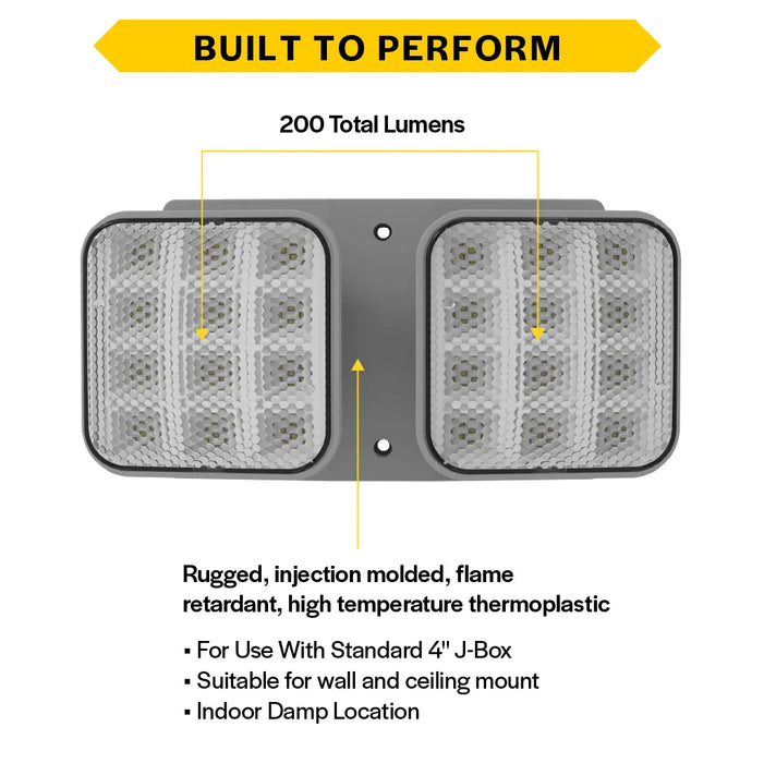 Halco EMG-RH-2-IND-SQ-GY Remote Head Indoor Double Square Gray 2.4W LED 3.6-15VDC Input (98070)