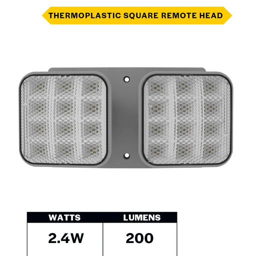 Halco EMG-RH-2-IND-SQ-GY Remote Head Indoor Double Square Gray 2.4W LED 3.6-15VDC Input (98070)