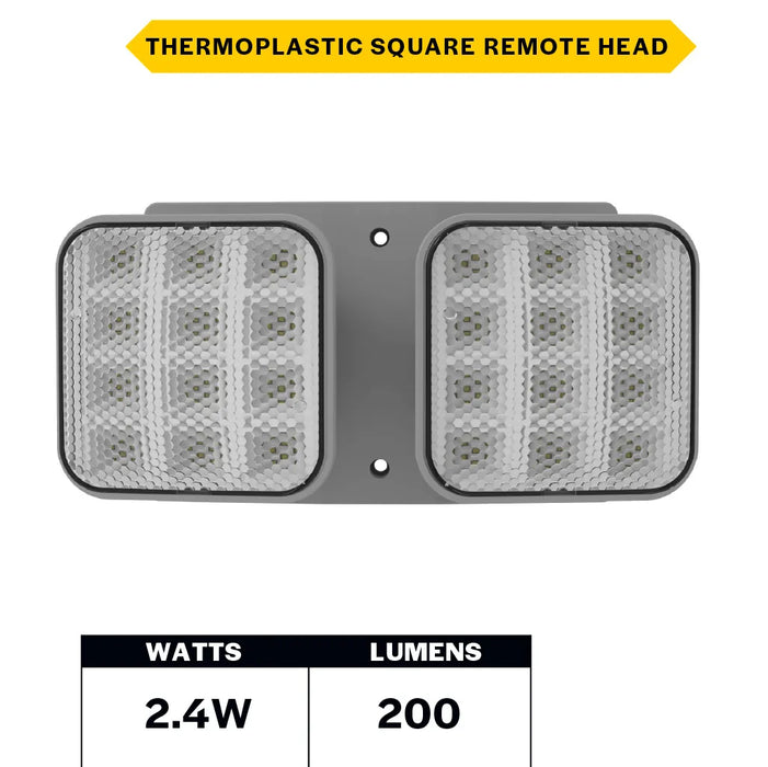 Halco EMG-RH-2-IND-SQ-GY Remote Head Indoor Double Square Gray 2.4W LED 3.6-15VDC Input (98070)