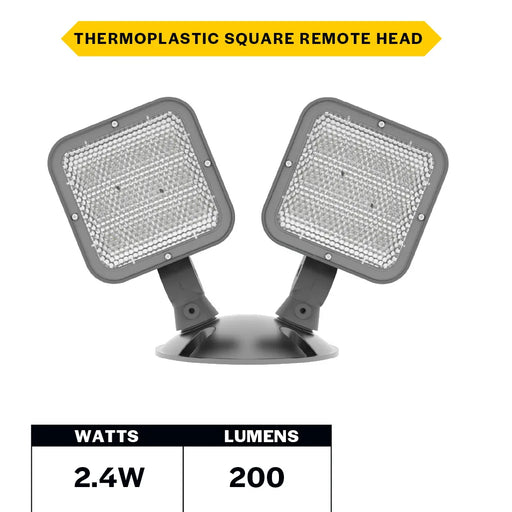 Halco EMG-RH-2-OUT-SQ-GY Remote Head Outdoor Double Square Gray 2.4W LED 3.6-15VDC Input (98074)