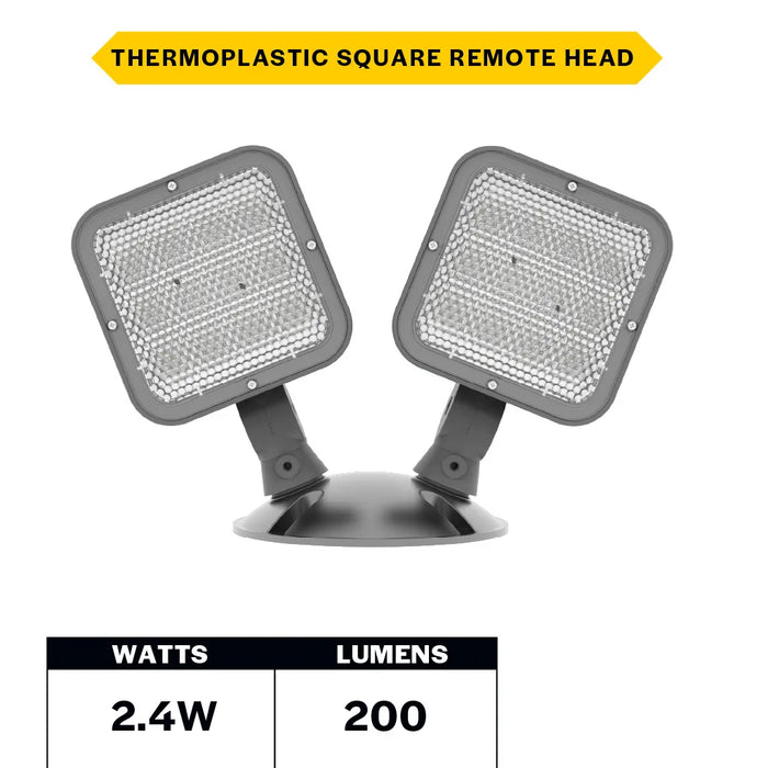 Halco EMG-RH-2-OUT-SQ-GY Remote Head Outdoor Double Square Gray 2.4W LED 3.6-15VDC Input (98074)