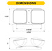 Halco EMG-RH-2-IND-SQ-BK Remote Head Indoor Double Square Black 2W LED 3.6-15VDC Input (98062)