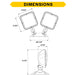 Halco EMG-RH-2-OUT-SQ-BK Remote Head Outdoor Double Square Black 2W LED 3.6-15VDC Input (98066)