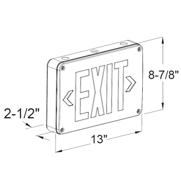 Halco EMG-WLEX-WH-R Emergence Series Wet Cold-Location Exit Red Legend Universal Single/Double Face White Housing Self-Diagnostics (97108)