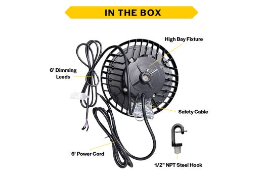 Halco ERHB-1-LS-CS-U Essential Round LED High Bay Wattage/CCT Selectable 60W/80W/100W 4000K/5000K 120-277V 0-10V Dimming Black (37310)