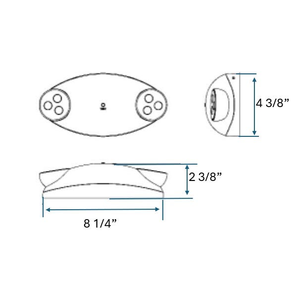Halco EV-EME-R-BK Evade Emergency Unit Black Thermoplastic 2 Head Round With Backup Battery (96008)