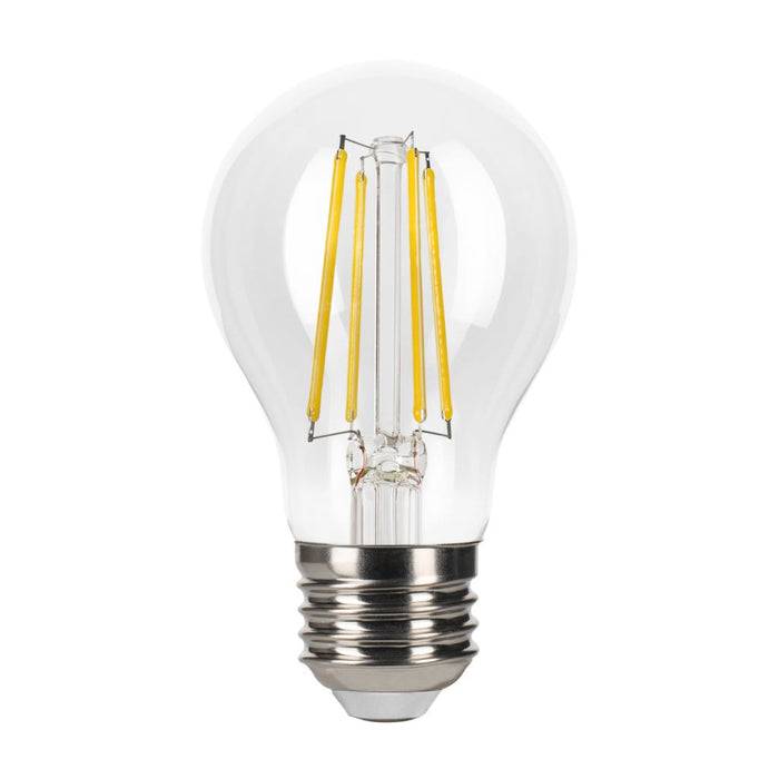 Halco A19-CL-FLED4-927-E26-3WD LED Filament A19 Lamp E26 Base 2700K 3-Way 3.3W/5.5W/8.8W Lumen Selectable 300Lm/500Lm/800Lm 90 CRI 120V Clear Dimmable (82713)