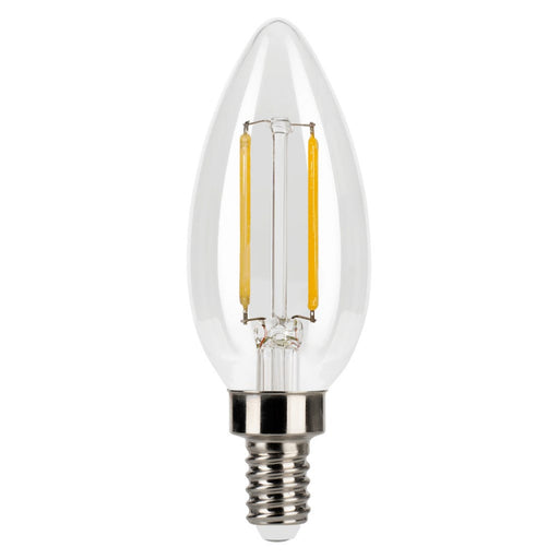 Halco 3B11-CL-FLED4-927-E12-D LED Filament B11 Lamp Candelabra E12 Base 2700K 3.3W 300Lm Clear 90 CRI 120V Dimmable (82549)