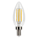 Halco 6B11-CL-FLED4-927-E12-D-T24 LED Filament B11 Lamp Candelabra E12 Base 2700K 5.5W 500Lm Clear 90 CRI 120V Dimmable (82555)