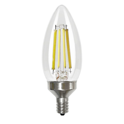 Halco 9B11-CL-FLED4-950-E12-D LED Filament B11 Lamp Candelabra E12 Base 5000K 8.8W 800Lm Clear 90 CRI 120V Dimmable (82563)
