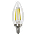 Halco 9B11-CL-FLED4-950-E12-D LED Filament B11 Lamp Candelabra E12 Base 5000K 8.8W 800Lm Clear 90 CRI 120V Dimmable (82563)