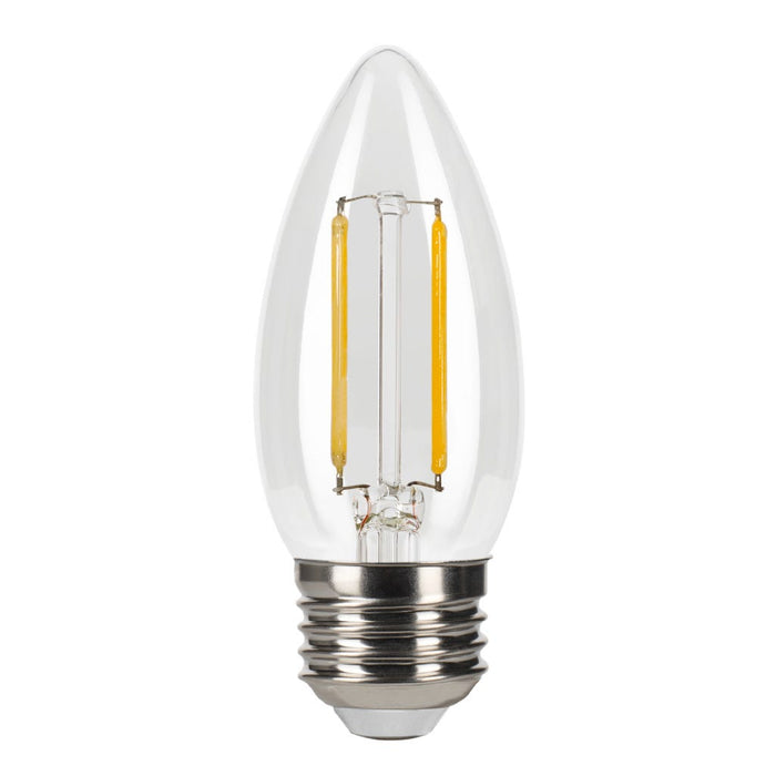 Halco 3B11-CL-FLED4-927-E26-D LED Filament B11 Lamp Medium E26 Base 2700K 3.3W 300Lm Clear 90 CRI 120V Dimmable (82573)