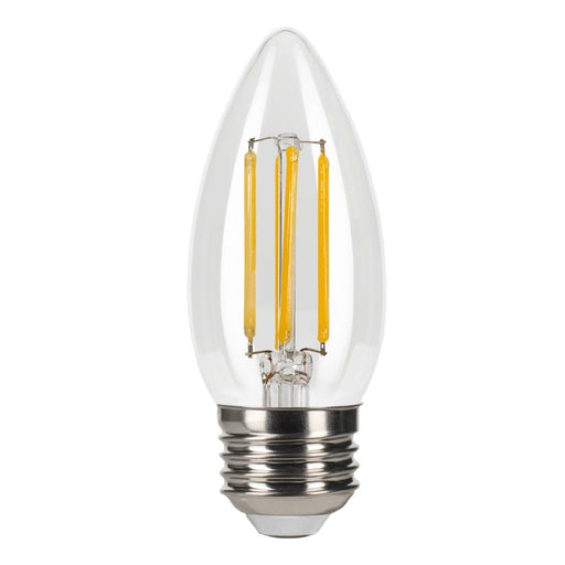 Halco LSB11-CL-FLED4-927-E26-D LED Filament Bullet B11 Bulb E26 Base 2700K 3-Step Built In Dimming Selectable 1.5W/3W/5W 80Lm/300Lm/800Lm 90 CRI 120V Clear (82591)