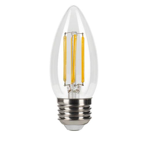 Halco B11-CL-FLED4-927-E26-3WD LED Filament B11 Lamp E26 Base 2700K 3-Way 2.2W/3.3W/5.5W Lumen Selectable 200Lm/300Lm/500Lm 90 CRI 120V Clear Dimmable (82719)