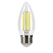 Halco B11-CL-FLED4-950-E26-3WD LED Filament B11 Lamp E26 Base 5000K 3-Way 2.2W/3.3W/5.5W Lumen Selectable 200Lm/300Lm/500Lm 90 CRI 120V Clear Dimmable (82721)