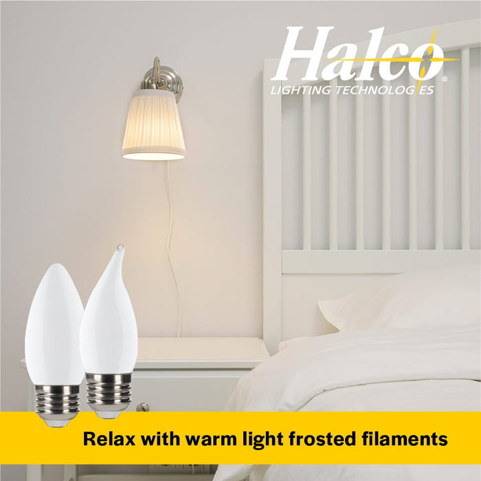 Halco 9CA11-FR-FLED4-930-E26-D LED Filament CA11 Lamp Medium E26 Base 3000K 8.8W 800Lm Frosted 90 CRI 120V Dimmable (82634)