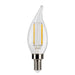 Halco 3CA11-CL-FLED4-927-E12-D LED Filament CA11 Lamp Candelabra E12 Base 2700K 3.3W 300Lm Clear 90 CRI 120V Dimmable (82597)