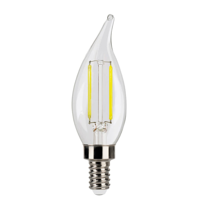 Halco 3CA11-CL-FLED4-950-E12-D LED Filament CA11 Lamp Candelabra E12 Base 5000K 3.3W 300Lm Clear 90 CRI 120V Dimmable (82599)
