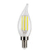 Halco 6CA11-CL-FLED4-950-E12-D-T24 LED Filament CA11 Lamp Candelabra E12 Base 5000K 5.5W 500Lm Clear 90 CRI 120V Dimmable (82605)