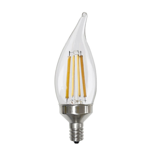 Halco 9CA11-CL-FLED4-927-E12-D LED Filament CA11 Lamp Candelabra E12 Base 2700K 8.8W 800Lm Clear 90 CRI 120V Dimmable (82609)