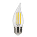 Halco LSCA11-CL-FLED4-930-E26-D LED Filament Flame Tip CA11 Bulb E26 Base 3000K 3-Step Built In Dimming Selectable 1.5W/3W/5W 80Lm/300Lm/800Lm 90 CRI 120V Clear (82637)