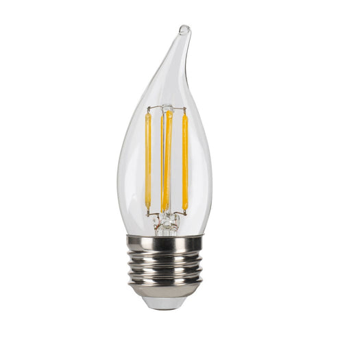 Halco CA11-CL-FLED4-927-E26-3WD LED Filament CA11 Lamp E26 Base 2700K 3-Way 2.2W/3.3W/5.5W Lumen Selectable 200Lm/300Lm/500Lm 90 CRI 120V Clear (82725)