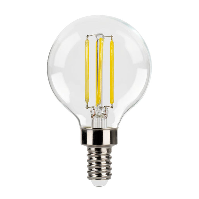 Halco 6G16.5-CL-FLED4-930-E12-D-T24 LED Filament G16.5 Lamp Candelabra E12 Base 3000K 5.5W 500Lm Clear 90 CRI 120V Dimmable (82655)