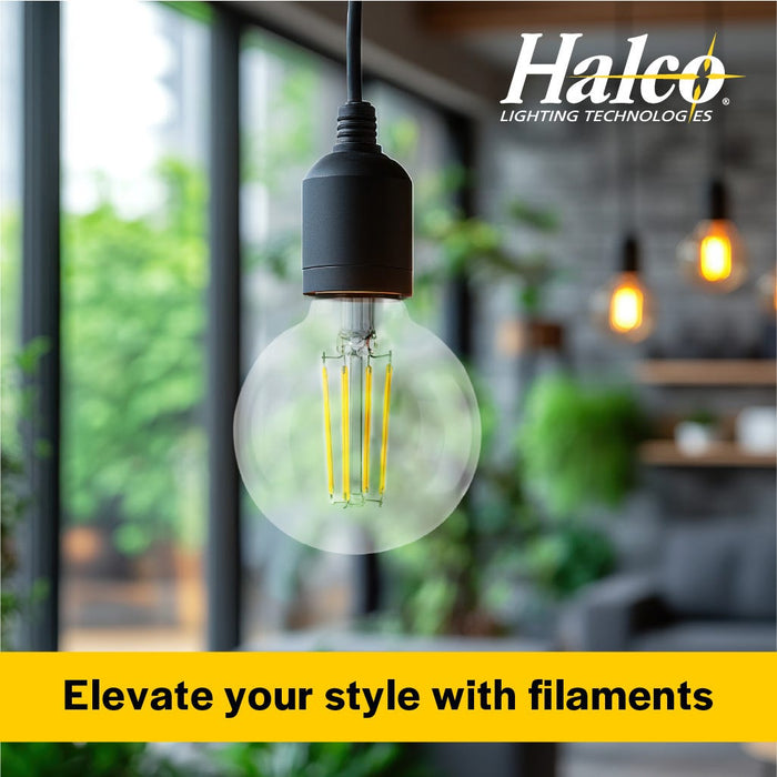 Halco 5G25-FR-FLED4-930-E26-D LED Filament G25 Lamp Medium E26 Base 3000K 5W 500Lm Frosted 90 CRI 120V Dimmable (82673)