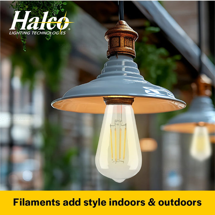 Halco 5ST19-CL-FLED4-950-E26-D LED Filament ST19 Lamp Medium E26 Base 5000K 5W 500Lm 90 CRI 120V Clear Dimmable (82692)