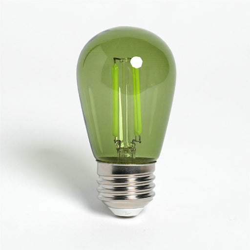 Halco 5S14-CL-FLED4-GRN-E26-D LED Filament S14 Green Lamp Medium E26 Base 5W 200Lm 80 CRI 120V Dimmable (82686)