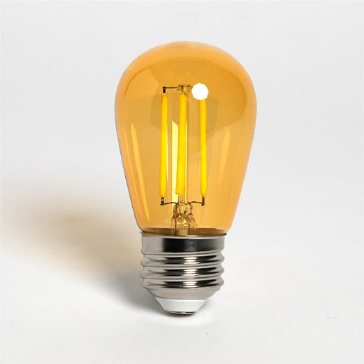 Halco 5S14-CL-FLED4-YEL-E26-D LED Filament S14 Yellow Lamp Medium E26 Base 5W 200Lm 80 CRI 120V Dimmable (82688)