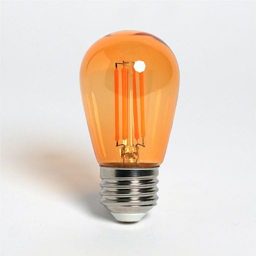 Halco 5S14-CL-FLED4-ORG-E26-D LED Filament S14 Orange Lamp Medium E26 Base 5W 200Lm 80 CRI 120V Dimmable (82689)