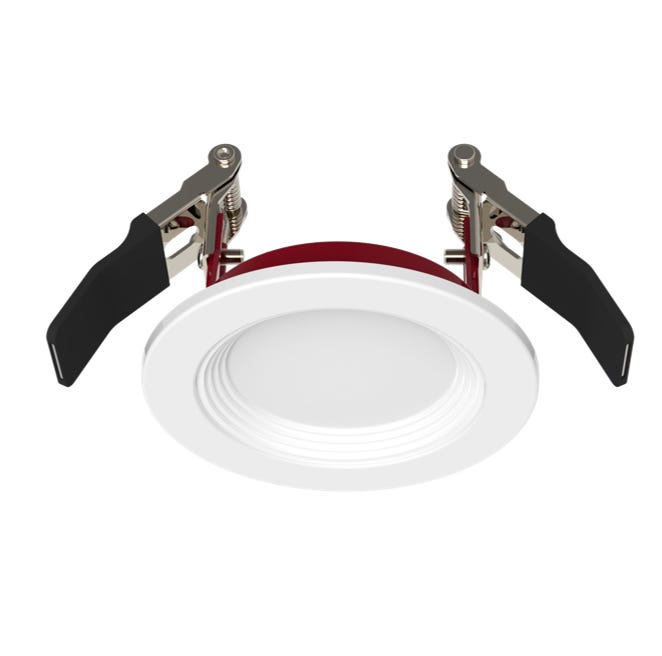 Halco FRSDL-3-CS-BT-120V Fire Rated 3 Inch Slim Downlight CCT Selectable 2700K/3000K/3500K/4000K/5000K 6.5W 500Lm Baffle Trim 120V Triac Dimming T24 (89201)